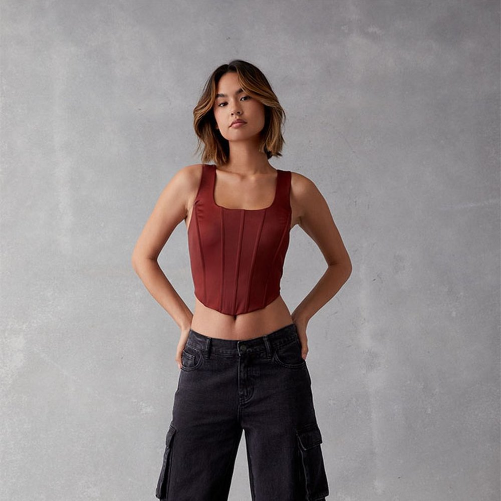NWT Ryan Destiny x PacSun Lune Red Corset Top - Size SMALL